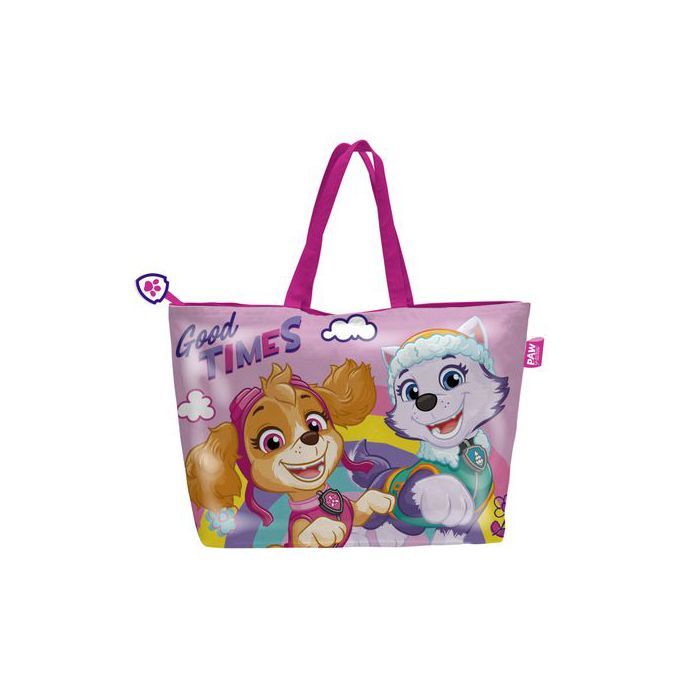 Sac de plage - PAW PATROL - Avec fermeture éclair - 48 x 32 cm - Polyester & PVC - Motifs officiels