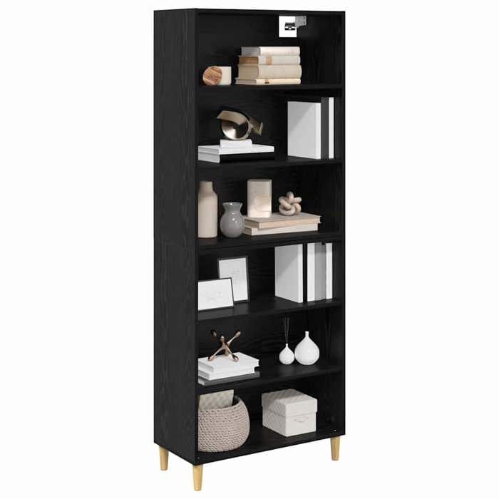 Vaisselier de cuisine - Noir - Haut Armoire - SWEETY - avec rangement - Chêne noir 69 5x32 5x180cm - Bois dingénierie LH4343882