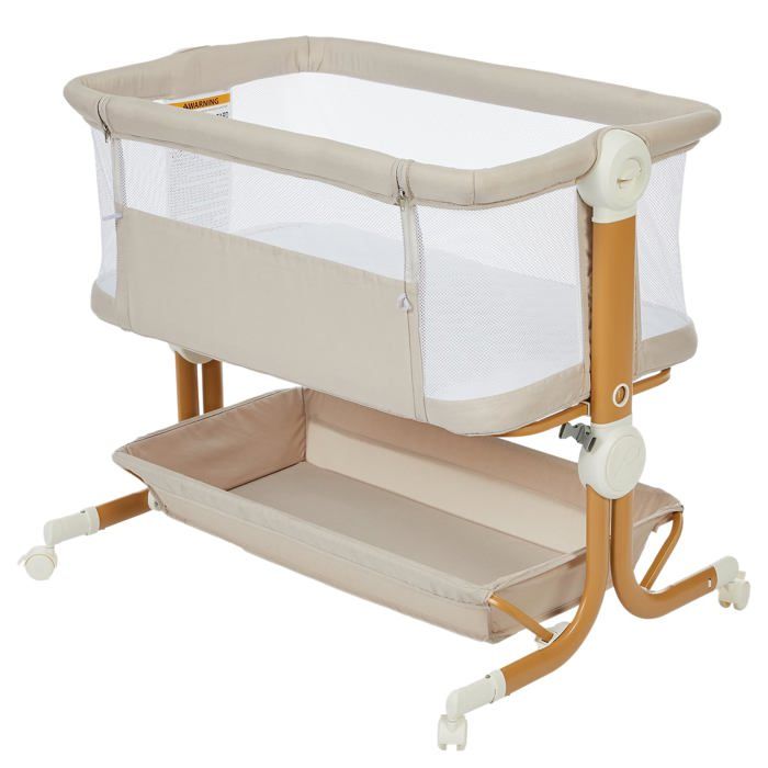 Berceau portable 3 en 1 pour bébé – Lit bébécododo Réglable en hauteur et inclinaison panier de rangementpliage facile