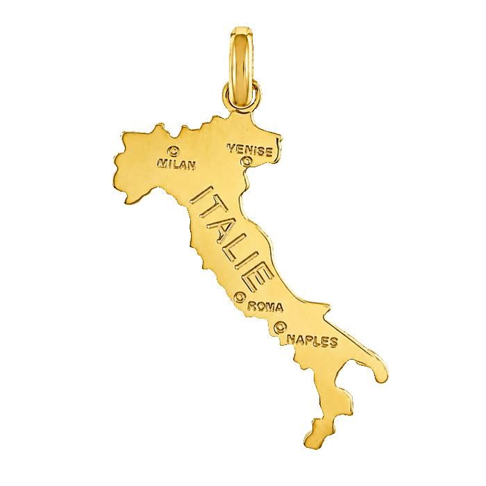 Pendentif Carte Italie Plaqué Or 18 Carats 3 x 1 4 cm - Homme Femme Bijou Poinçonné Gravure Villes Milan Venise Rome Naples Pendentif Carte Italie Plaqué Or 18 Carats 3 x 1 4 cm - Homme Femme Bijou Poinçonné Gravure Villes Milan Venise Rome Naples