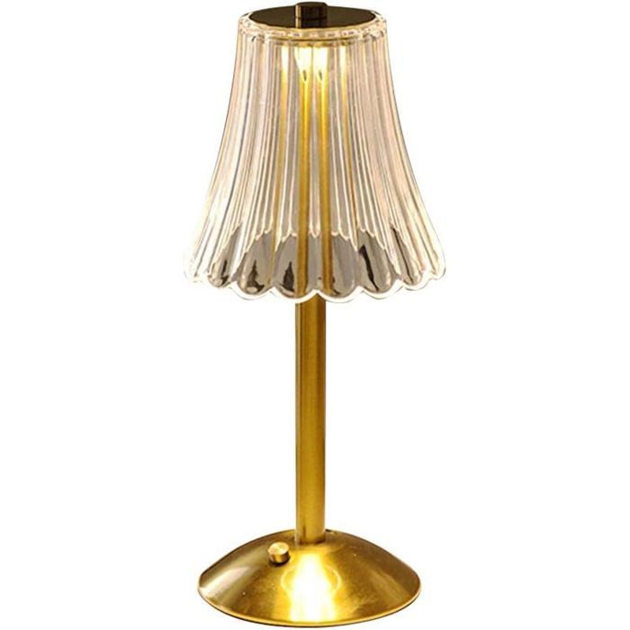 Lampe de table LED sans fil en cristal tactile et dimmable 3 couleurs ports USB-A et USB-C chambre et salon Lampe de table LED sans fil en cristal tactile et dimmable 3 couleurs ports USB-A et USB-C chambre et salon