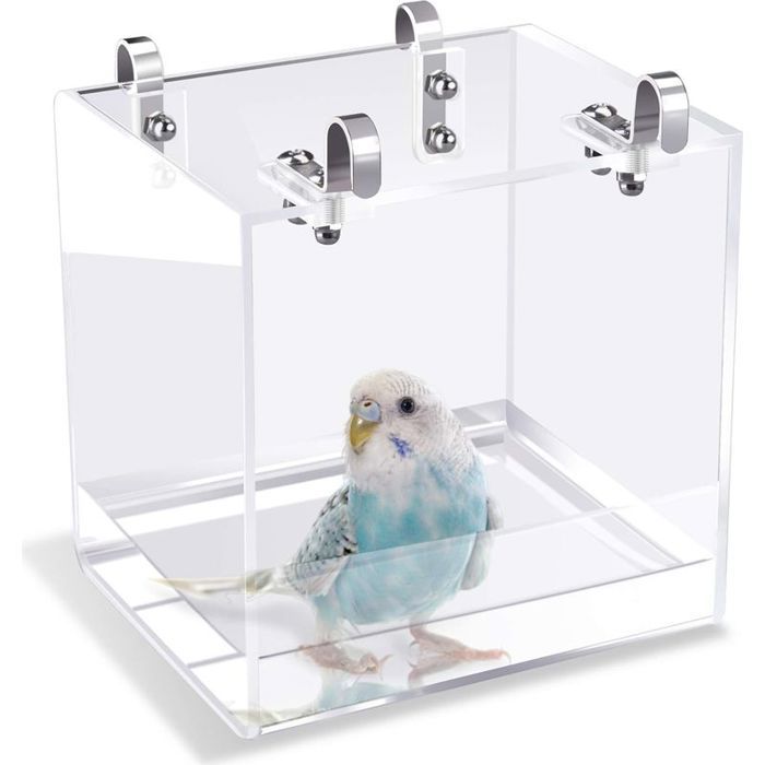 Baignoire pour oiseaux avec crochets de suspension pour petits oiseaux perroquets inséparables canaris(131113CM)