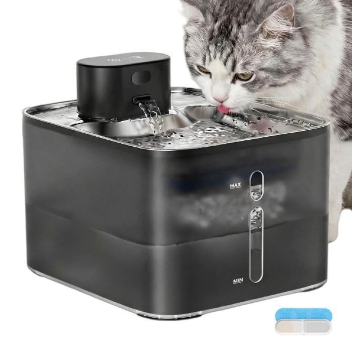 Fontaine à eau sans fil pour chat 4 2L – Ultra-Silencieuse 20 dB Batterie 5000mAh 4 modes intelligents Fontaine à eau sans fil pour chat 4 2L – Ultra-Silencieuse 20 dB Batterie 5000mAh 4 modes intelligents