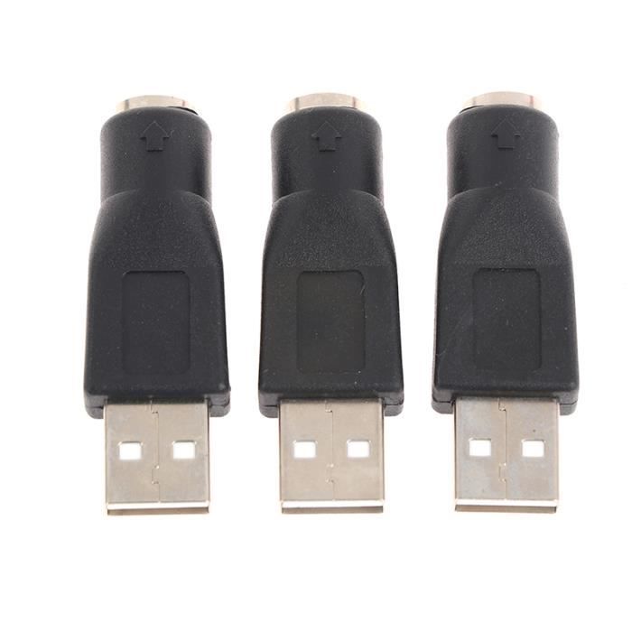 Adaptateur convertisseur USB mâle vers PS-2 femelle, 3 pièces ...