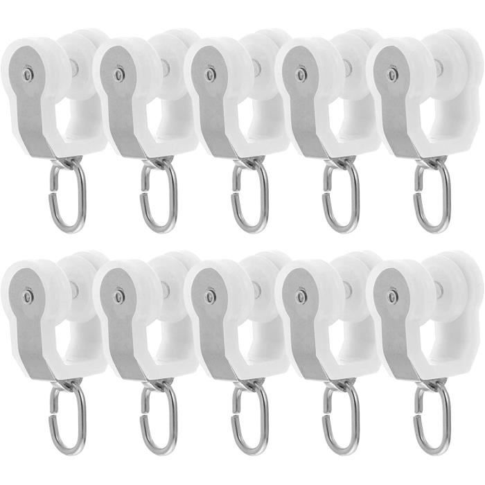 Rouleaux Coulissants Pour Rideau – Plastique Blanc, 11x21mm, Lot De 50