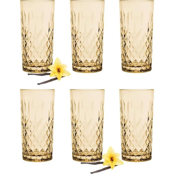 Glasmark Lot De 6 Verres à Long Drink Highball 310 Ml - Verres à Cocktail Colorés