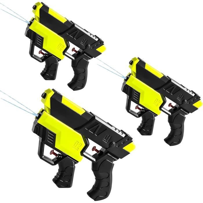TZPAUG Lot De 3 Pistolets à Eau 300 Ml – Portée 6-8 M, Antifuite, ABS – Jeux Extérieur Piscine Plage Enfant 3-8 Ans