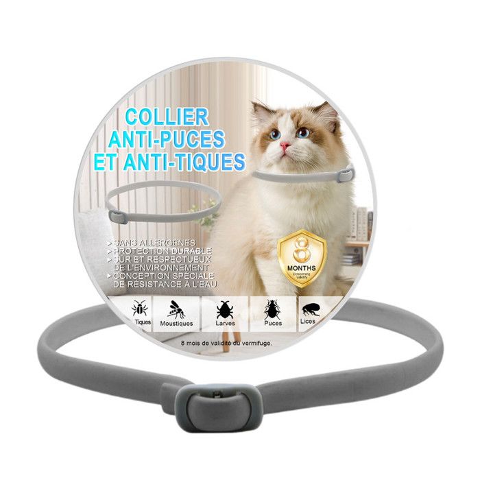 Traitement contre les puces de chat, Collier antipuces et tiques pour chats, Imperméable