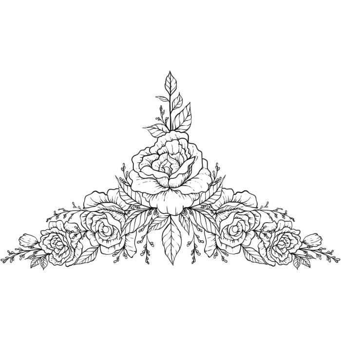Tatouage Underboob Fleur De Pivoine Feuille D
