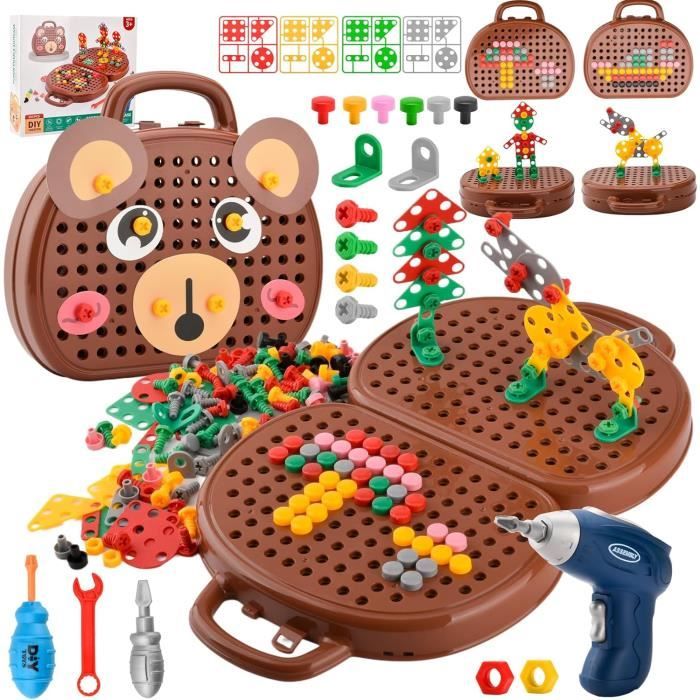 Jouets Montessori Boite à Outils Montessori Boîte à Outils de Jeu Magique Montessori avec Perceuse Boite a Outils Magique