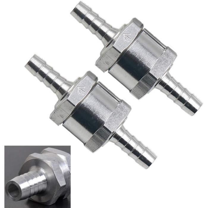 Clapet Anti-Retour Carburant JNNJ - 2 Pièces Aluminium - Pour Essence/Diesel/Eau - 8mm
