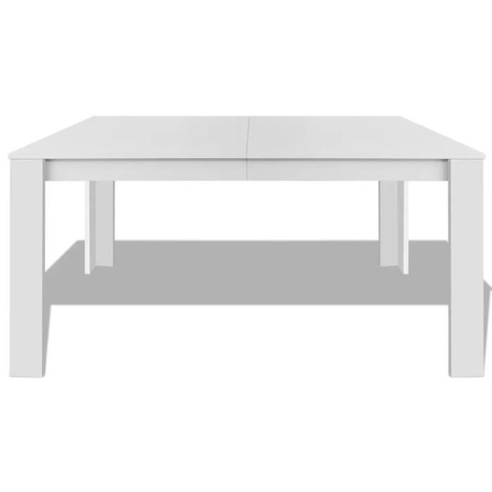 table de salle à manger kai - blanc - 140 x 80 x 75 cm - contemporain - rectangulaire - 6 places