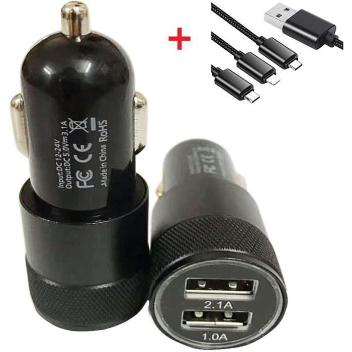 Zonfer Voiture Allume-Cigare Splitter Chargeur Double USB 3.0 12v Auto Allume-Cigare Prises Adaptateur Prise dalimentation