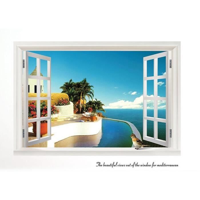 Énorme 3D Fenêtre Vue hivers matin Autocollant Mural Film Mural Art Decal 52