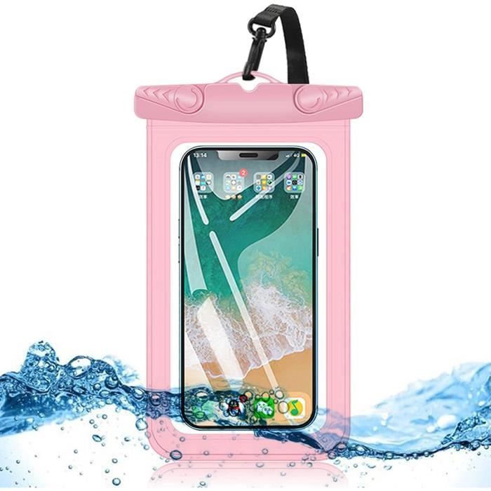 Pochette étanche Smartphone IPX8 - Jusqu'à 6,5 Pouces, Cordon Réglable, Pour Natation, Douche Et Activités Aquatiques