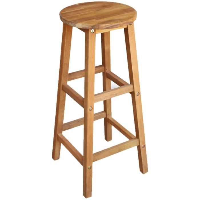 Lot de 2 Chaises de bar 2 pcs Tabourets de Bar Contemporain Scandinave - Bois dacacia solide Vintage8500
