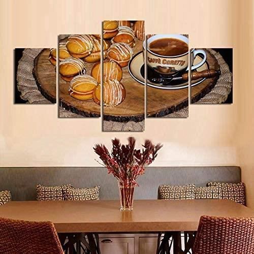 Decoration Murale Tableau De Petit Gâteau Au Café 5 Pièces Peinture D