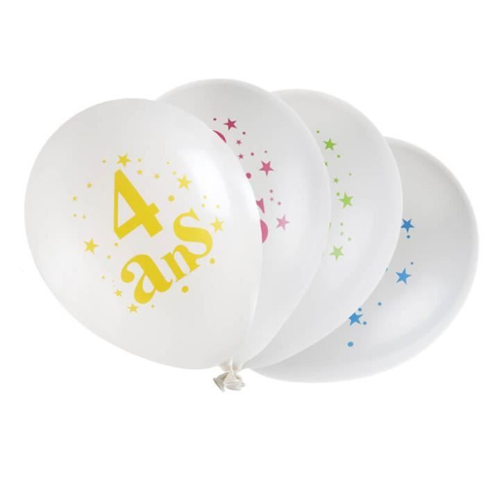 8 Ballons D Anniversaire 4 Ans Cdiscount Maison