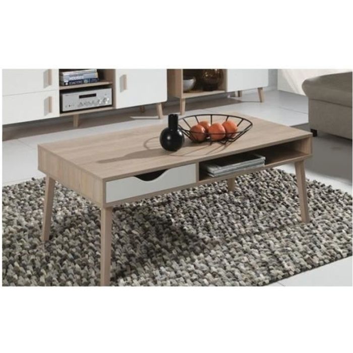 Table basse OSLO. Meuble type scandinave. Blanc Table basse OSLO. Meuble type scandinave. Blanc