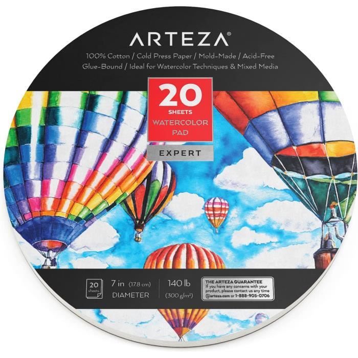 TBC The Best Crafts Bloc de Papier Aquarelle, 32 Feuilles 300g de Papier à Dessin Grain Fin A4
