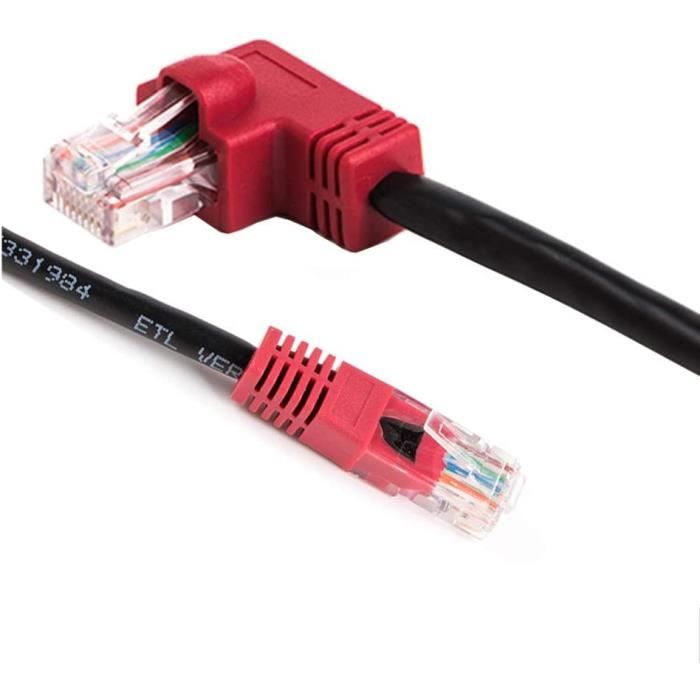 Câble Ethernet RJ45 coudé en forme de L Câble de raccordement Cat5 1,8 ...