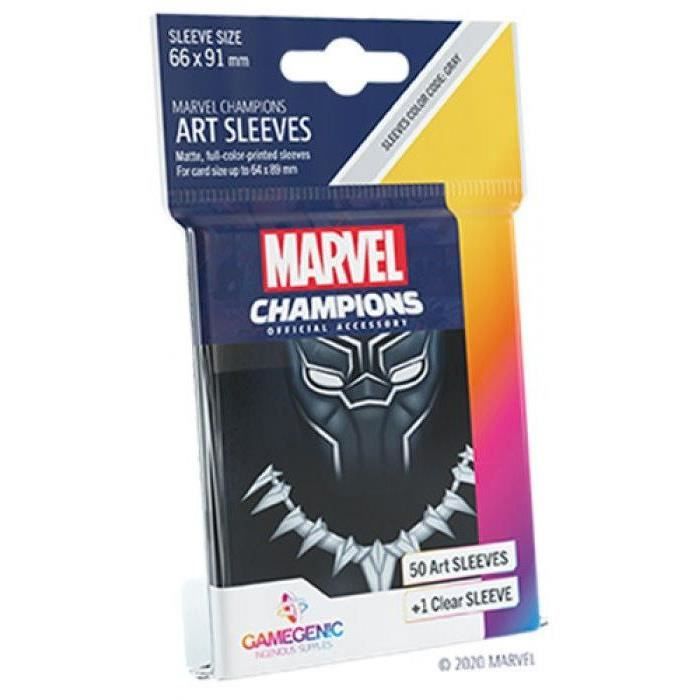 Jeu de société Marvel Champions Sachet de 50 protègecartes Black Panther 66 x 91 mm
