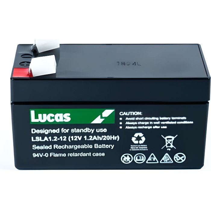 Batterie Plomb étanche Stationnaire Lucas VRLA AGM LSLA1.2-12 12V 1.2Ah
