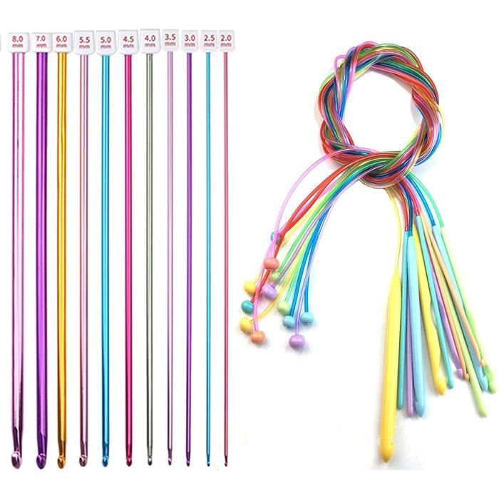 Crochet Tunisien Afghan aluminium 16 tailles au choix ou par LOT Crochet Tunisien Afghan aluminium 16 tailles au choix ou par LOT