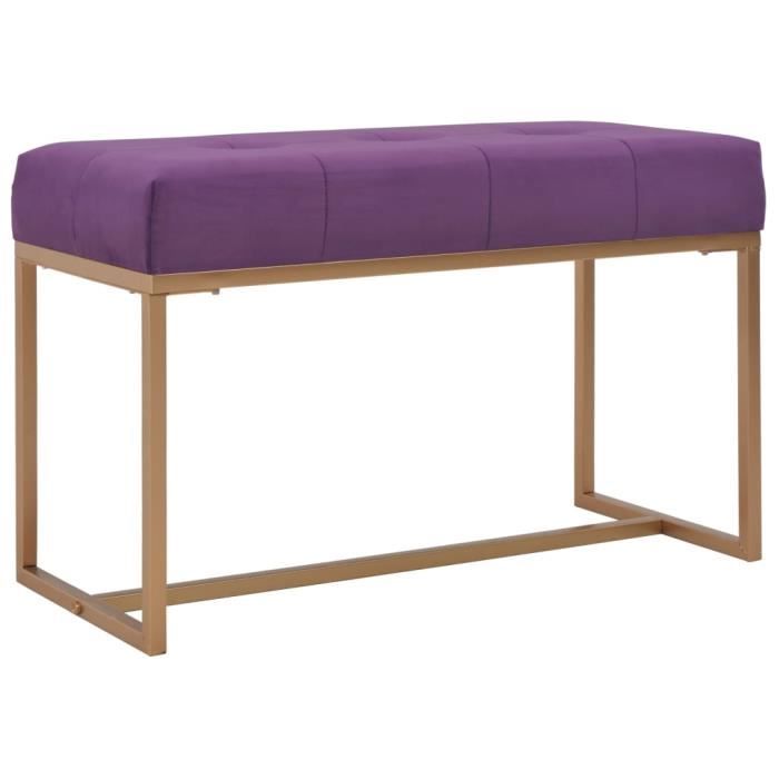 2031®{Promo} NEUF Coffre Salon - Unique & Moderne - Tabouret Banc 80cm Violet Velours POIDS& 9.75 - 80 x 36 x 51cm