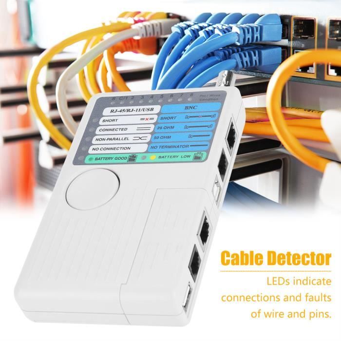 Testeur de câble réseau, recherche de ligne réseau 4 en 1, LED indiquant le  suivi des câbles UTP STP