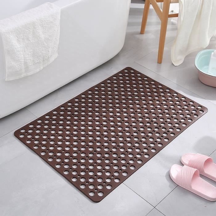 Asinox Caillebotis Douche En Bois Teck 70x50cm - Antidérapant - Pour Receveur 90cm