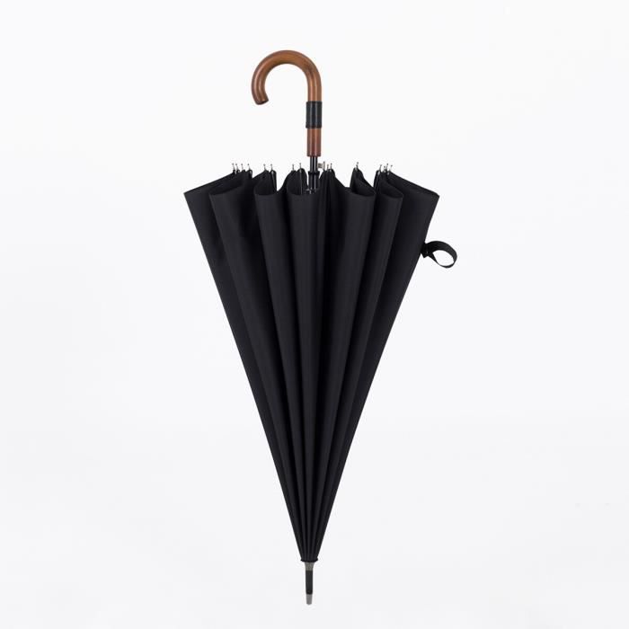 Grand Parapluie Automatique Noir – Anti-vent, Protection UV – Diamètre 1,05m