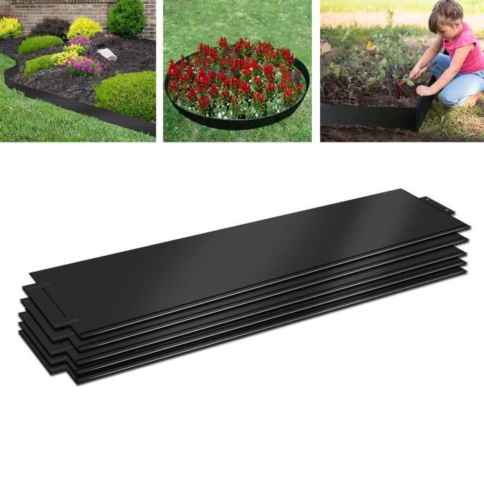 Bordure De Pelouse En Acier Galvanisé - AUFUN - HAG8436 - 15m X 15cm - Gris Argent