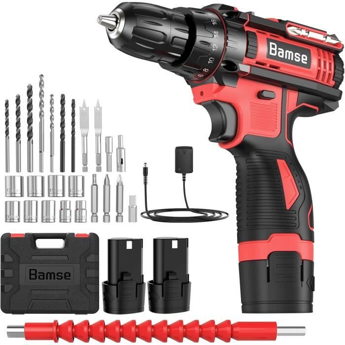 Perceuse-visseuse Sans Fil 12V – 30Nm De Couple, Batterie Incluse, Mandrin Auto, Pratique Et Légère