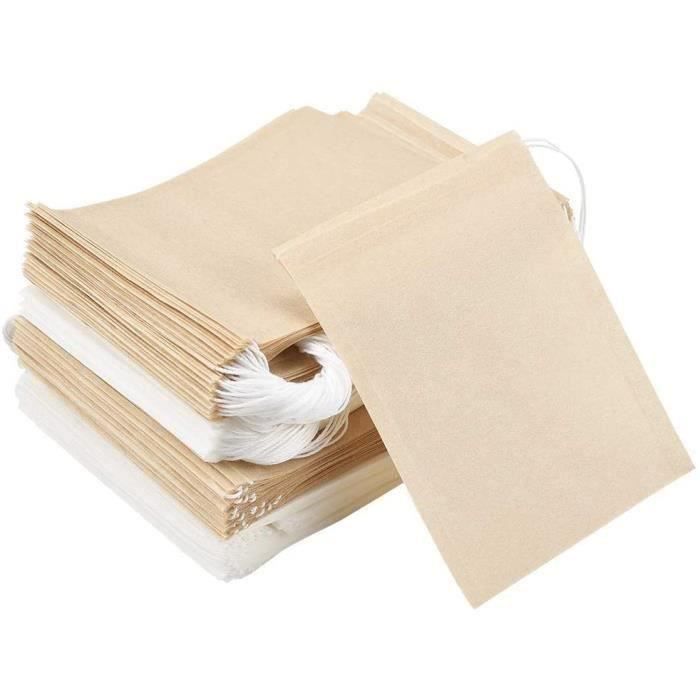 400 Filtres à Thé Jetables 6x8cm - Sachets Thé Avec Cordon - Qualité Alimentaire - Pour Infusions