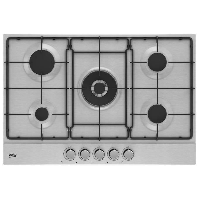 Beko HIAW75224SXE Plaque à gaz 5 brûleurs Inox 75 cm