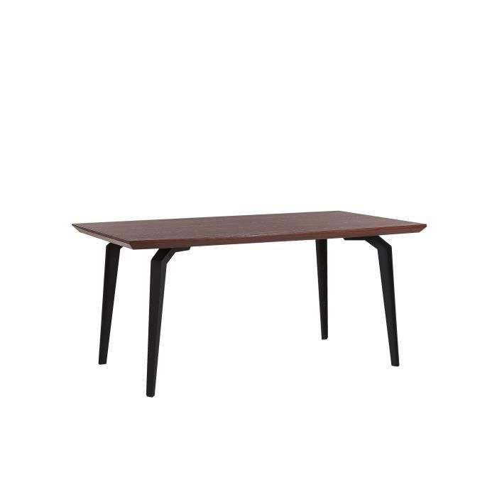 table de salle à manger effet bois foncé / noir 160 x 90 cm amares