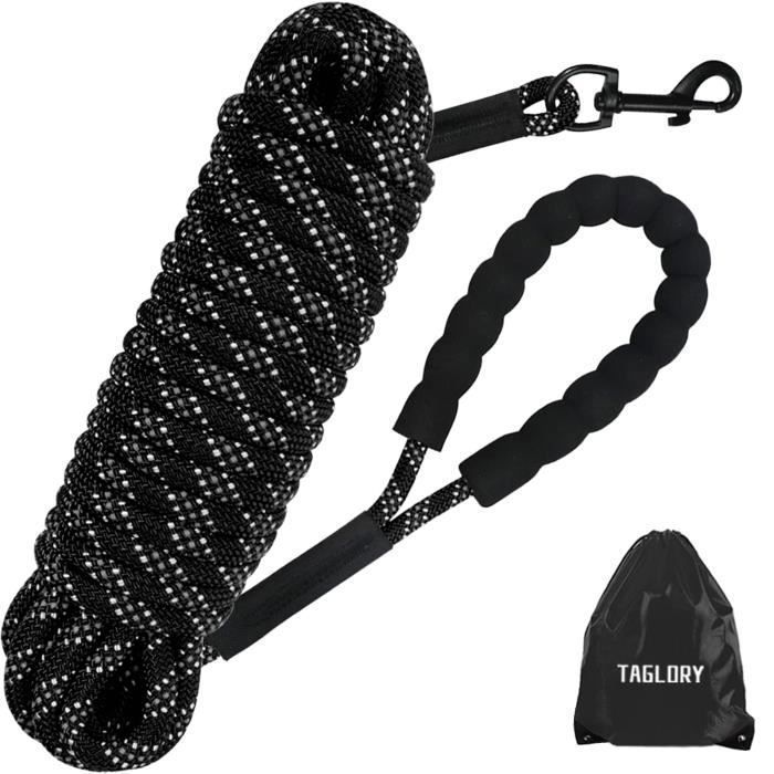 Longe pour Chien - BIGILANTUH - 5m - Poignée Rembourrée - Nylon - Réfléchissante