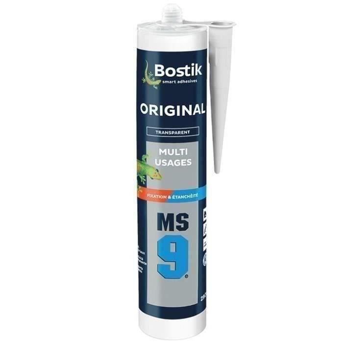 Mastic-colle de Fixation & Etancheité BOSTIK MS9 ORIGINAL - Multi-matériaux - Transparent - Cartouch