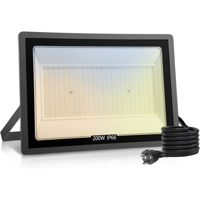 Projecteur LED Extérieur 200W Hondony - IP66, 3000K/6000K, Éclairage Sécurité Pour Jardin/Entrepôt
