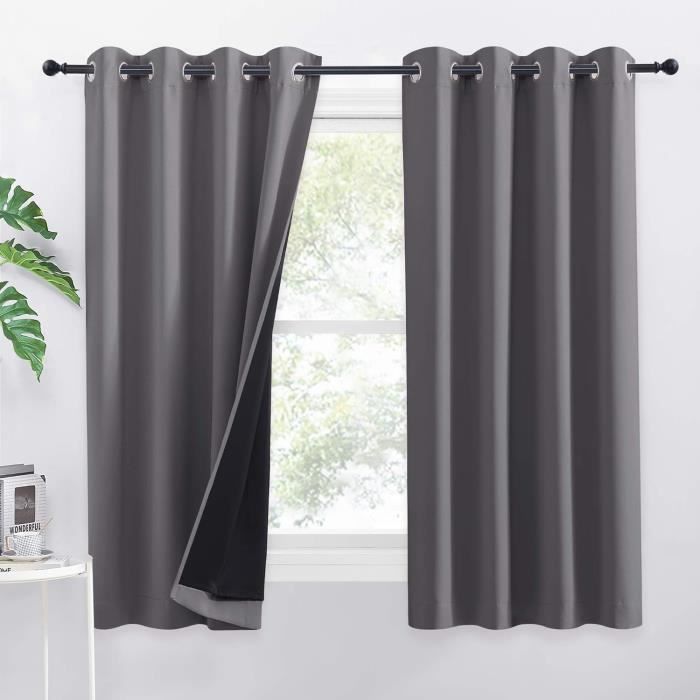 Rideaux Occultants Topfinel 140x160cm - Thermiques, Anti-Bruit, 2 Panneaux Beige