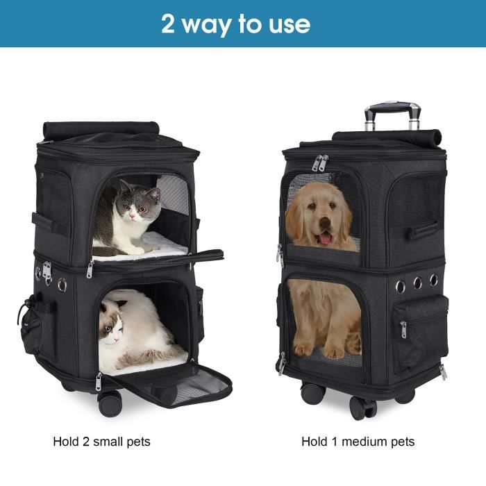 Sac de Transport pour Chat Chien Animal avec Bandoulière Réglable, Caisse  de Transport Respirant et Pliable - 45*30*30cm - Gris - Cdiscount