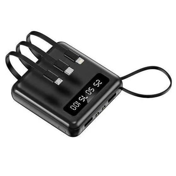 Doccmik Mini batterie externe portable 20000mAh avec câble intégré 4 IN