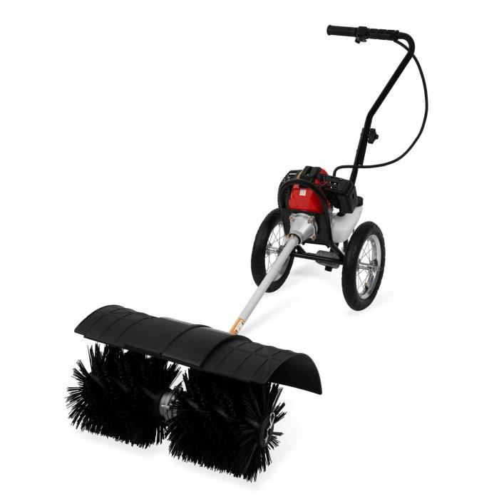 EBERTH 3 CV Balai à essence avec Châssis (Moteur essence 2 temps, Largeur de brosse 60 cm, Châssis incluse)