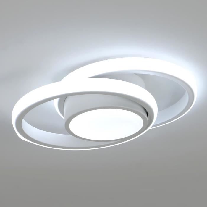 DELIPOP Plafonnier LED Moderne, 24W Lampe de Plafond Carré en Acrylique, Luminaires Intérieur Plafonnier Blanche Froide 6500K pour Couloir Balcon Escalier, Diamètre 24cm