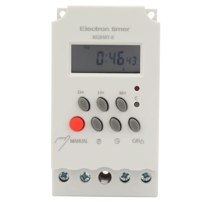 Minuterie Programmable Minuterie électronique 220VAC Résistive 25A Inductive 20A Cdiscount Minuterie Programmable Minuterie électronique 220VAC Résistive 25A Inductive 20A Cdiscount