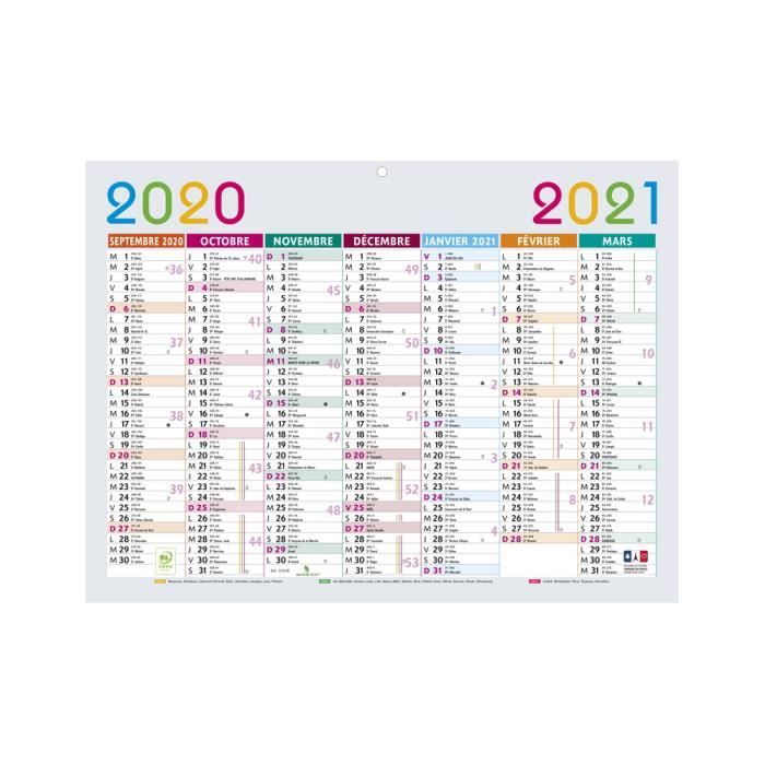 Calendrier Scolaire 2020 2021 Panneau Cartonne Multicouleurs Achat Vente Agenda Organiseur Calendrier Scolaire Cdiscount
