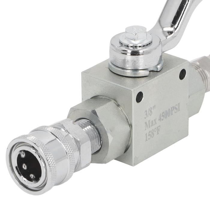 Raccord Nettoyeur Haute Pression M22x15mm Femelle Vers 3/8" Rapide - Robinet Laiton Pivotant 360°