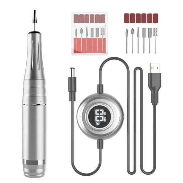 Ponceuse à Ongles électrique Professionnelle 35000 RPM AZ GOGO JW500 - Neuf, Avec 7 Accessoires