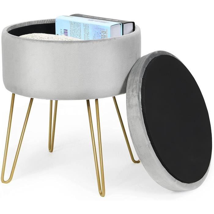 Tabouret De Siège Vintage Rustique En Teck - TRAHOO - RUSTIC - Couleur : 08 Miel Ciré